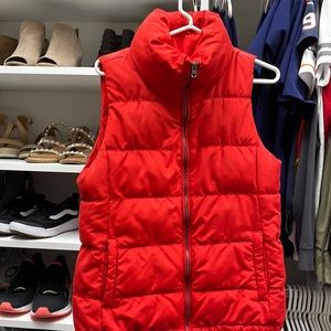 Red puffer vest